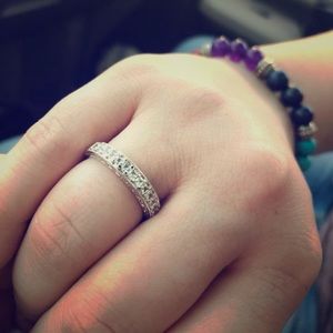 White sapphire engagement ring